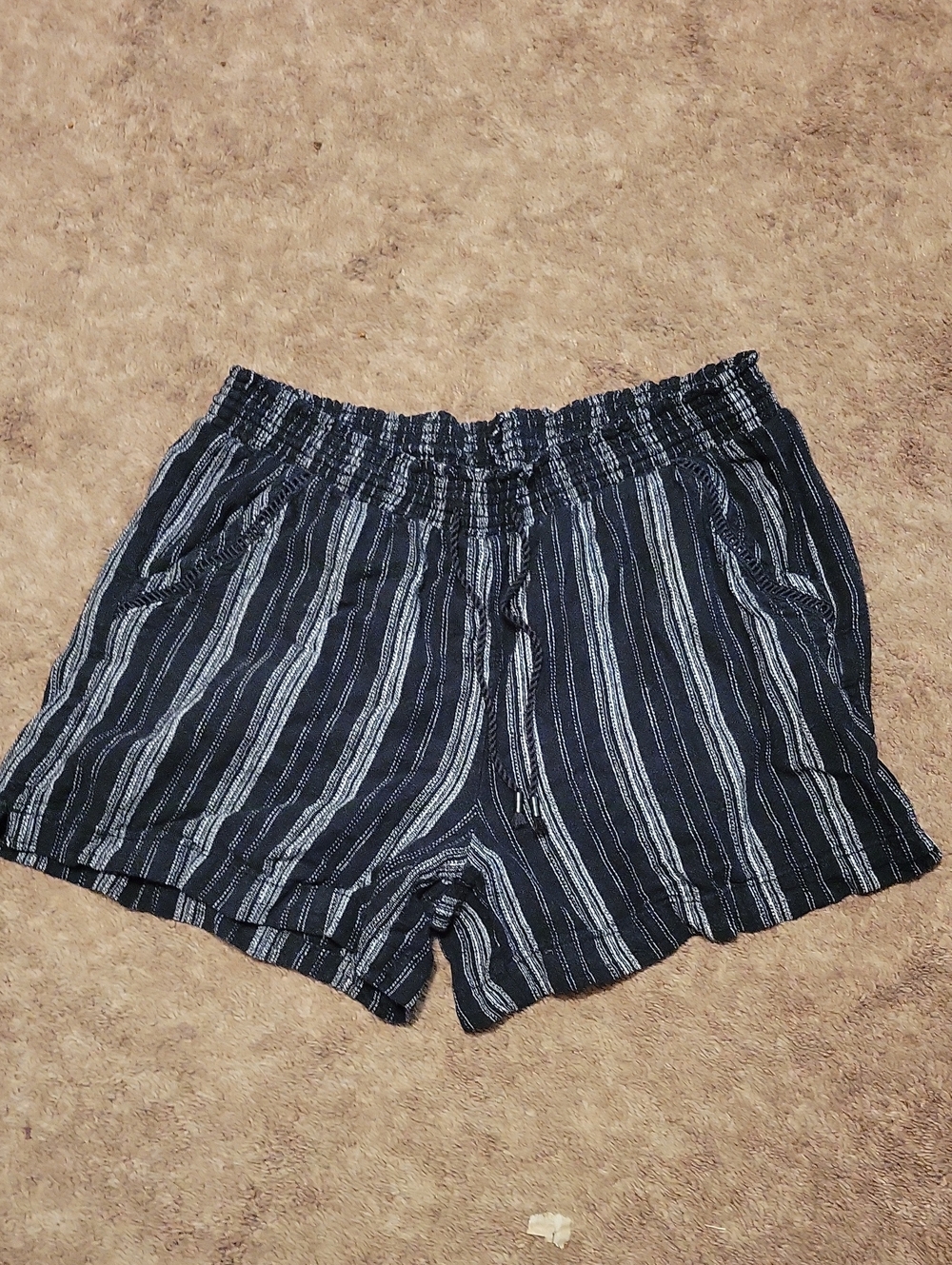 Briggs Black Striped Casual Elastic Waist Shorts